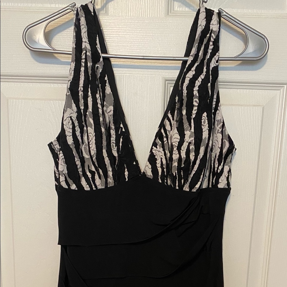 Black and white midi dress size large